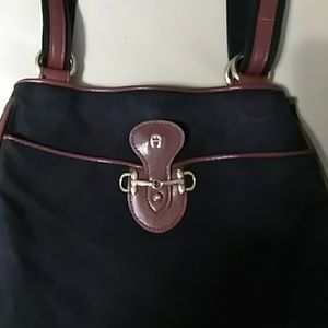 Make offer!👜Etienne Aigner black canvas/leather trim purse👜